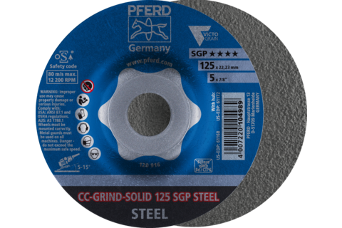 Pferd 4007220104989 CC-GRIND-SOLID Griding Disc 125mm SGP STEEL