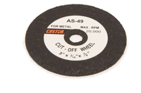 Custor AS-49, Cut Off Wheel, 20,000RPM 3" x 1/6" x 3/8"