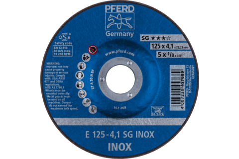 Pferd 4007220457689 Grinding Wheel SG INOX 125mm